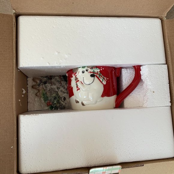 FITZ and FLOYD Reindeer Holiday Mug and Plate Set 2pc - Picture 10 of 15